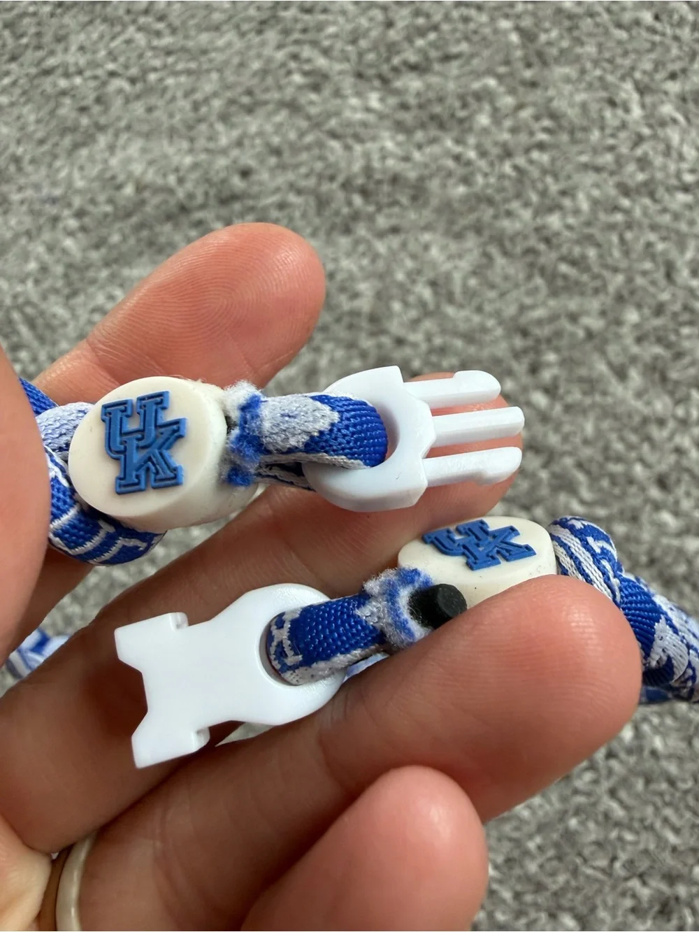 Blue and White Braided Sports Kentucky Necklace